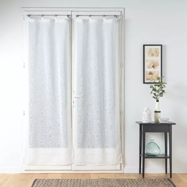 Set van 2 geweven gordijnen met ogen (70 x 200 cm) Davina Wit