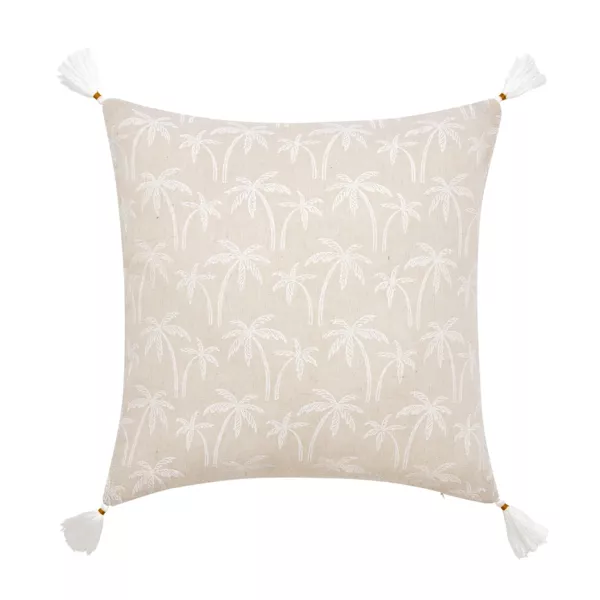 Cojín cuadrado de tela de algodón (45 x 45 cm) Saharis Beige