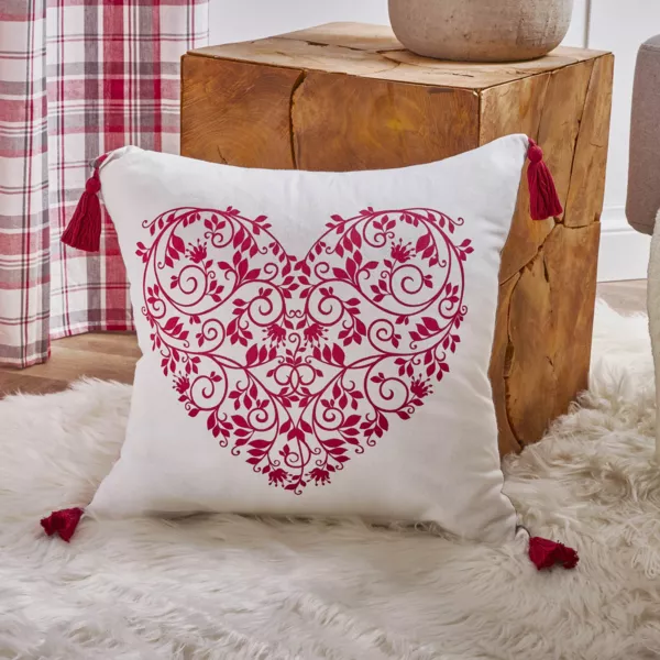Kussen vierkant katoen (40 x 40 cm) Megeve Rood