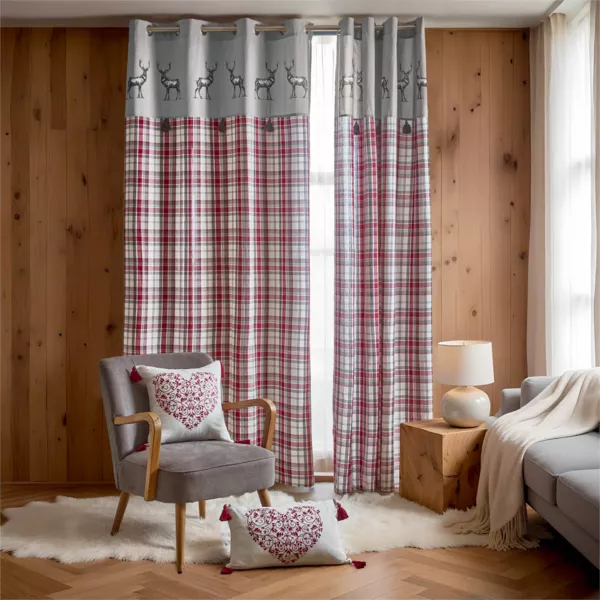 Gardin i bomuld (140 x 240 cm) Megeve Rød