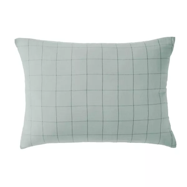 Taie d'oreiller rectangulaire gaze de coton (50 x 70 cm) Gaïa Match Vert eucalyptus