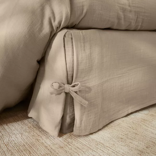 Bedrok Katoenen Gaas (180 x 200 cm) Gaia Bruin touw