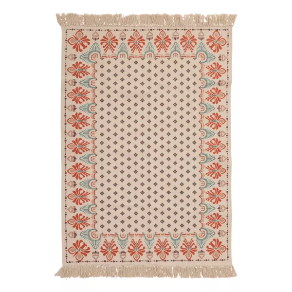 Rektangulrt bomuldstppe til stuen (170 x 120 cm) Ikat Flerfarvet