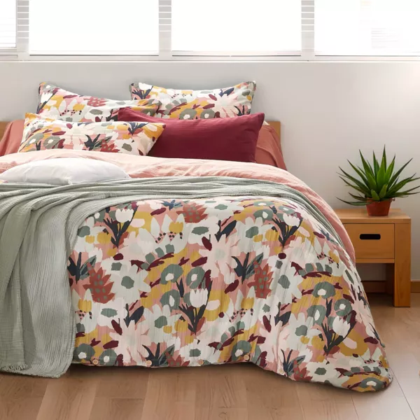 Funda nórdica de gasa de algodón (240 x 220 cm) Azel Multicolor