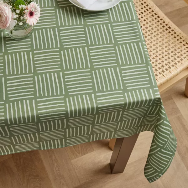 Mantel rectangular de algodón revestido (150 x 250 cm) Paolo Verde