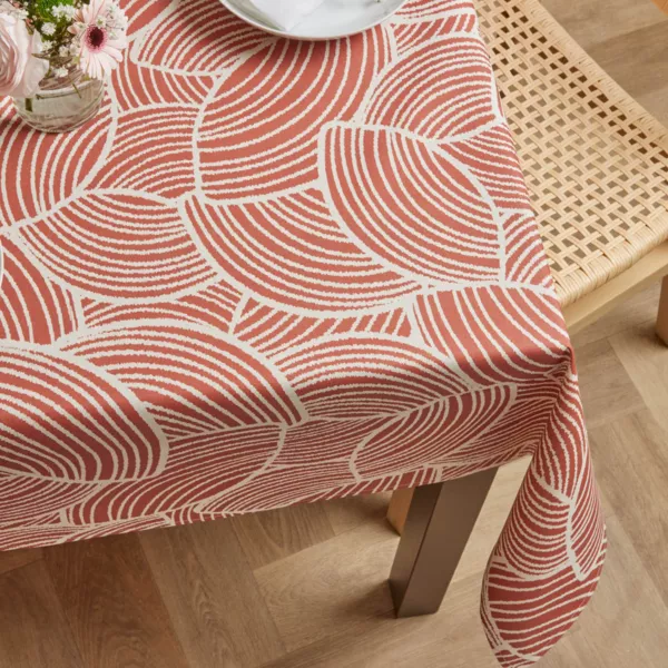 Rektangulrt dkketj i belagt bomuld (150 x 350 cm) Sarah Terracotta