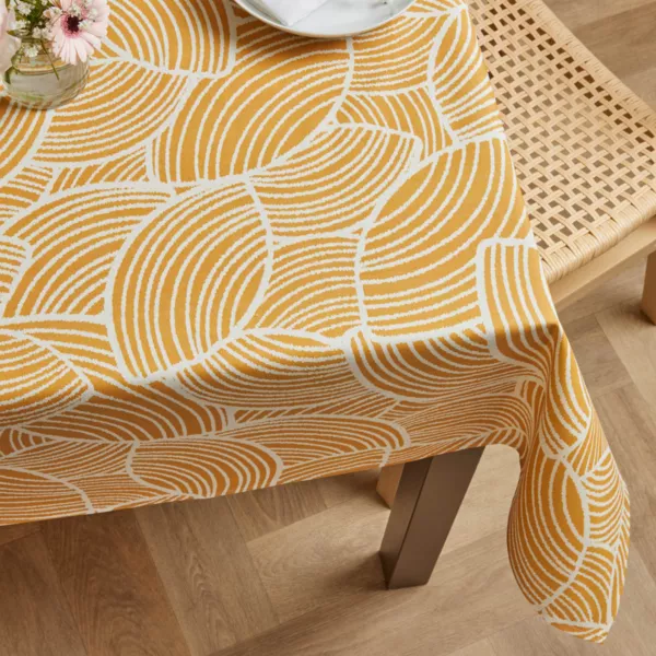 Mantel rectangular de algodón revestido (150 x 250 cm) Sarah Amarillo mostaza