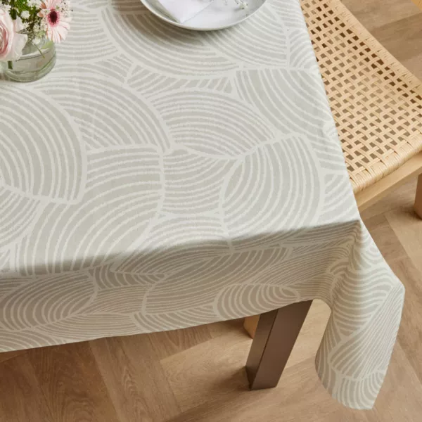 Mantel rectangular de algodón revestido (150 x 350 cm) Sarah Beige