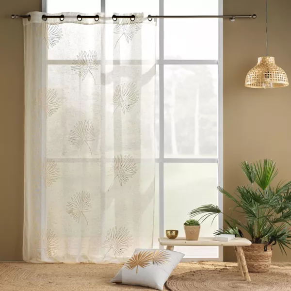 Vitrage met ogen (140 x 240 cm) Lotus Beige