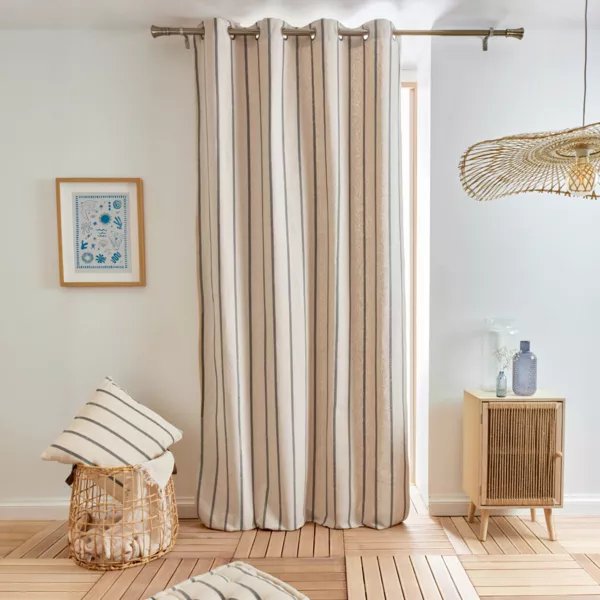 Vorhang Baumwolltuch (135 x 260 cm) Ocealys Anthrazitgrau