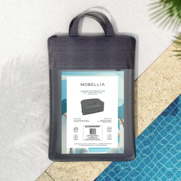 Funda de protección impermeable para Sofá 2 personas (134 x 76 cm) Calvi Gris