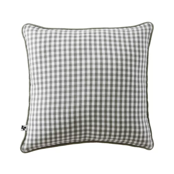 Coussin carré gaze de coton (45 x 45 cm) Vickie Vert romarin