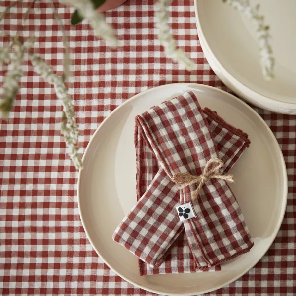 Lote de 3 servilletas de gasa de algodón (40 x 40 cm) Vickie Terracota