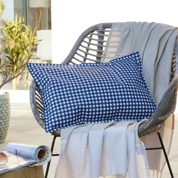 Fodera per cuscino da esterno rettangolare (40 x 60 cm) Vickie Blu notte