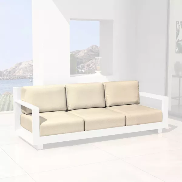 Housses de coussin de remplacement pour Canap 3 places Elba Beige