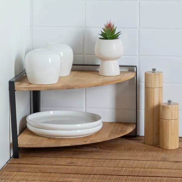 Hjrnehylde i tr med 2 niveauer (H20,5 cm) Ordera Sort