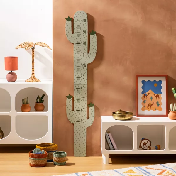 Regla de altura de madera para niños (H 140 cm) Cactus Verde Pino