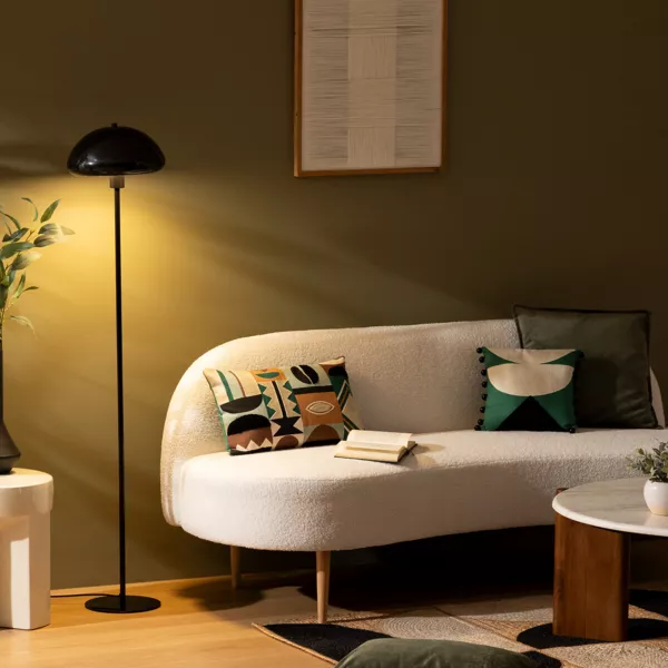 Lampadaire en métal (140 cm) Savio Noir
