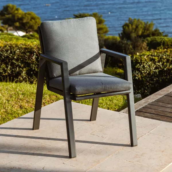 Sillón de jardín aluminio Long Beach Gris antracita