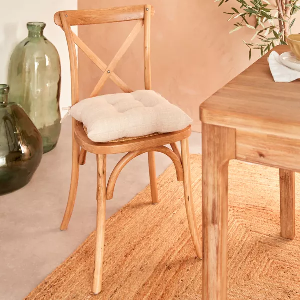 Cojn de silla cuadrado (38 x 38 cm) Clem Beige lino