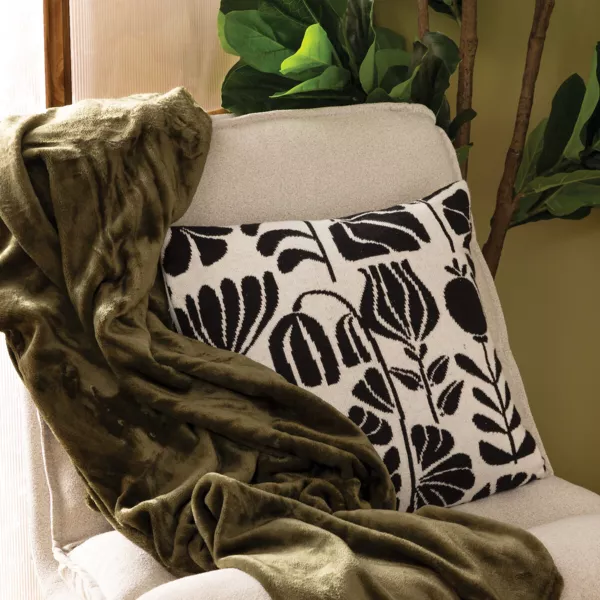 Vierkant polycotton kussen (40 x 40 cm) Perry Zwart