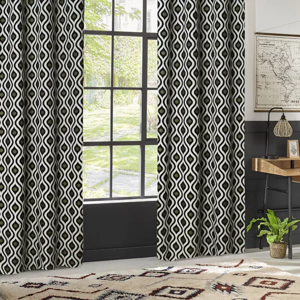 Cortina tejida (140 x 260 cm) Twist Negro