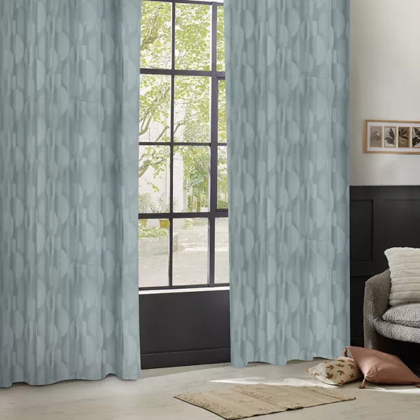 Geweven gordijn (140 x 260 cm) Wimbi Blauw