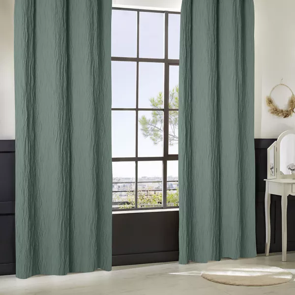 Cortina con efecto plisado (135 x 260 cm) Maely Azul