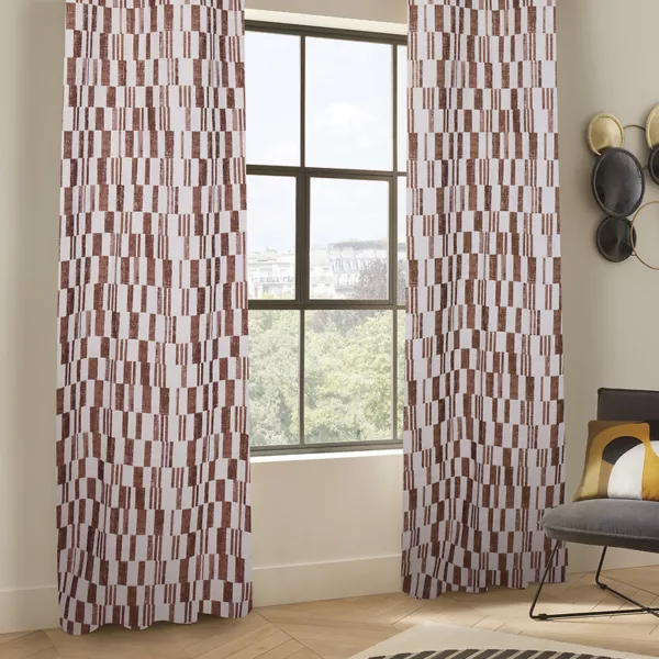 Geweven gordijn (140 x 260 cm) Leyna Terrakotta