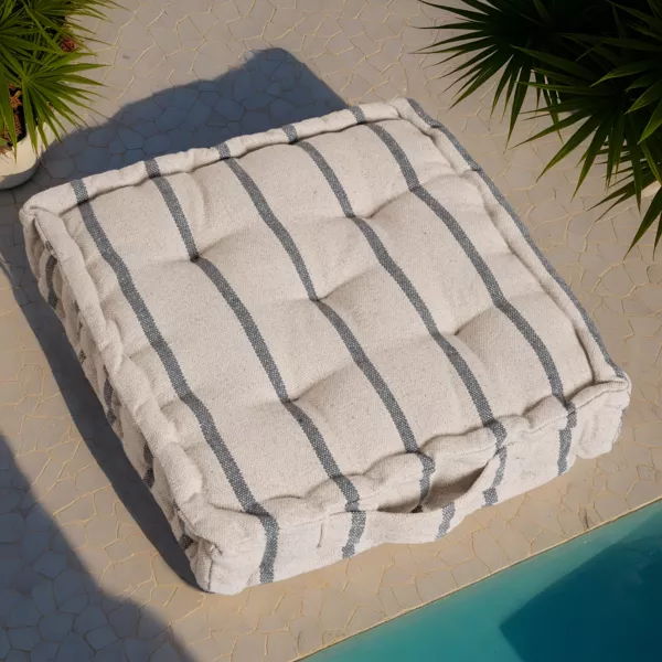 Cojín de suelo exterior de tela de algodón (45 x 45 cm) Ocealys Gris antracita
