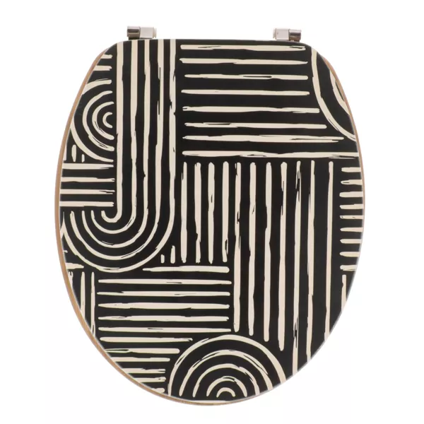 WC-Sitz 18 Zoll MDF Ethnic Vibes Schwarz