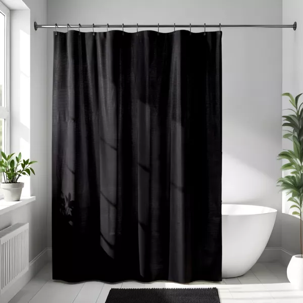 Rideau de douche en microfibre (180 x 200 cm) Gauffré Noir