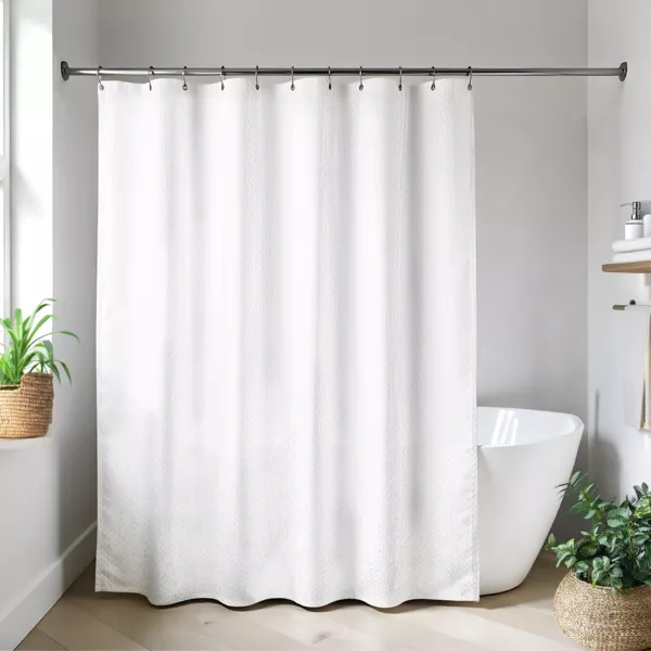 Rideau de douche en microfibre (180 x 200 cm) Relief gauffré Blanc