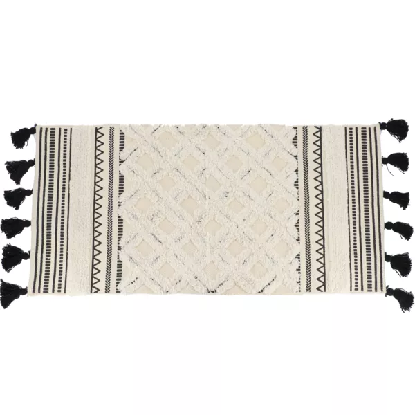 Badteppich Baumwolle (45 x 90 cm) Agadir Schwarz
