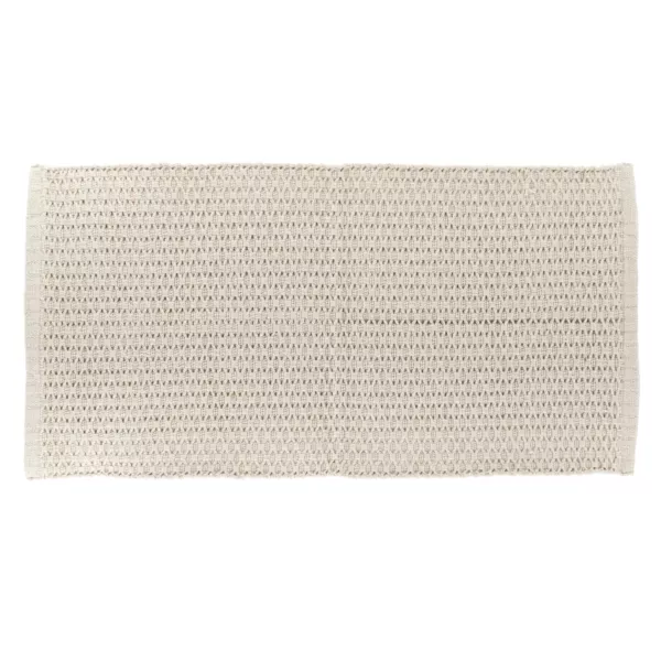 Gevlochten katoenen mat (45 x 90 cm) Quito Beige