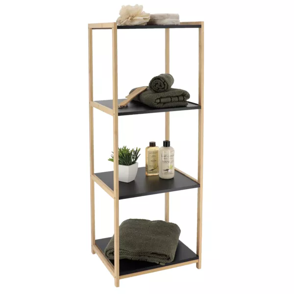 Meuble de rangement bambou 4 étagères (35 x H102 cm) Harmonie Noir