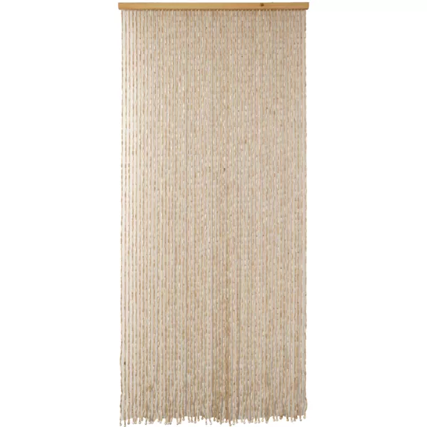Cortina de puerta de perlas de madera (90 x 200 cm) Perla Beige