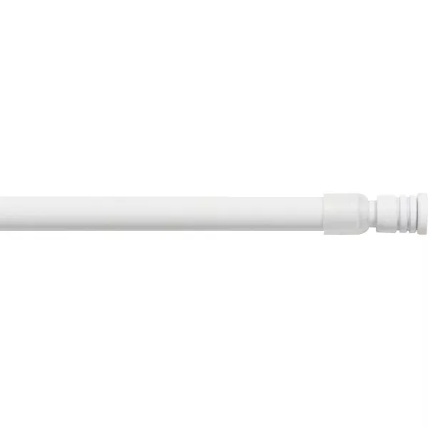Tringle autobloquante extensible ronde (L80 - 110 cm / D10 mm) Pia Blanc satiné
