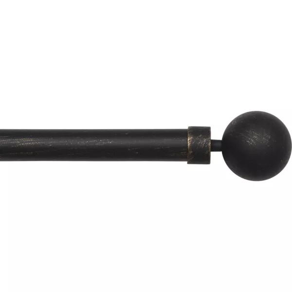 Kit de tringle rideau extensible (L120 - L210 cm / D28 mm) Gaïa Noir et or