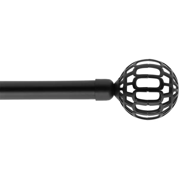 Kit de tringle rideau extensible (L120 - L210 cm / D19 mm) Facette Noir mat