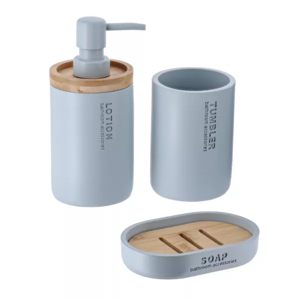 Set de accesorios para bao Purebamboo Azul claro