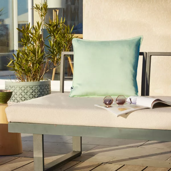 Fodera per cuscino da esterno quadrata (45 x 45 cm) Naia Verde acqua