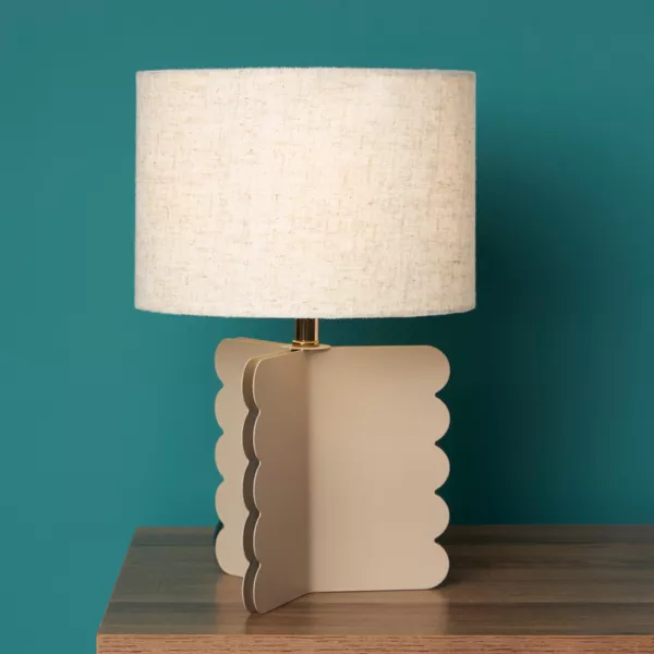 Lampe à poser métal et lin (H33 cm) Lucile Beige