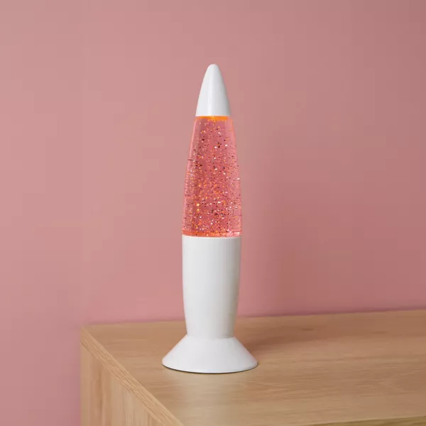 Lámpara de lava para niños con purpurina (H19 cm) Rosa