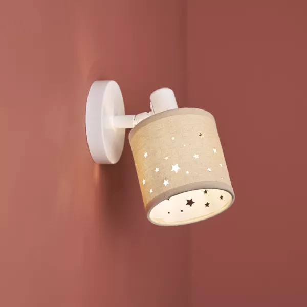 Applique murale orientable métal et lin (10 x 18 cm) Estrella Beige