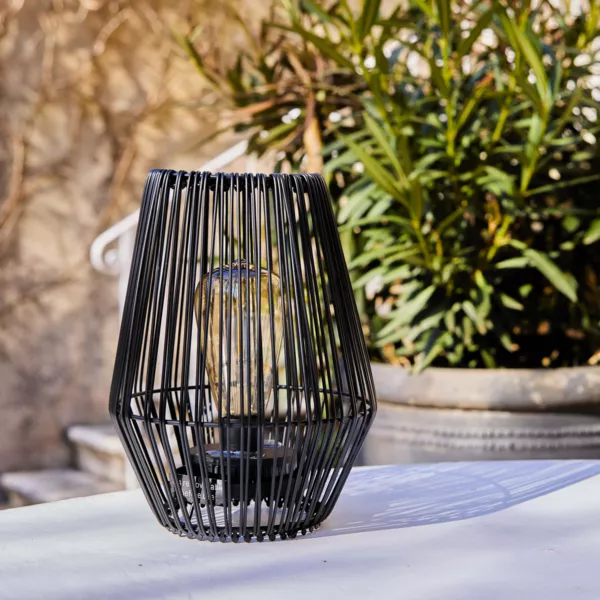 L�mpara de mesa solar LED (H23 cm) Calabria Negro