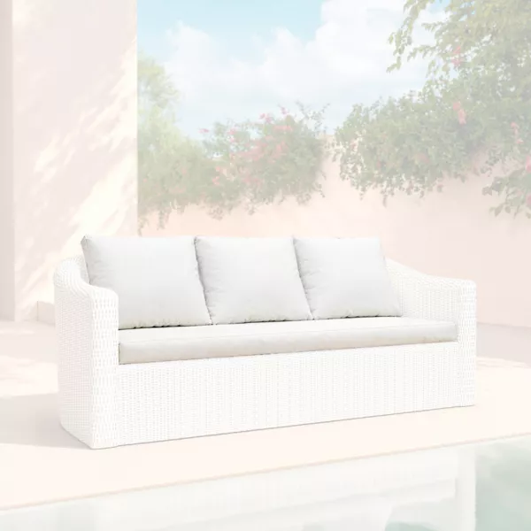 Ersatzpolsterbez�ge f�r Gartensofa 3-Sitzer Calvi WeiÃŸ