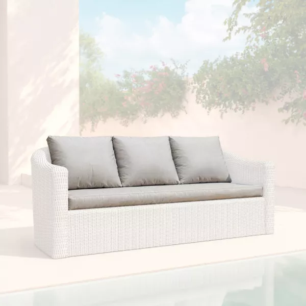 Housses de coussin de remplacement pour Canapé 3 places Calvi Gris clair
