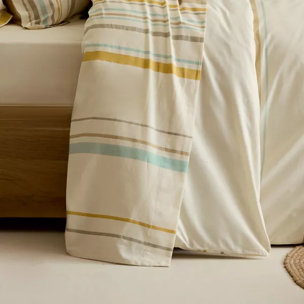 Sábana encimera de algodón lavado (280 x 310 cm) Hugo Amarillo mostaza