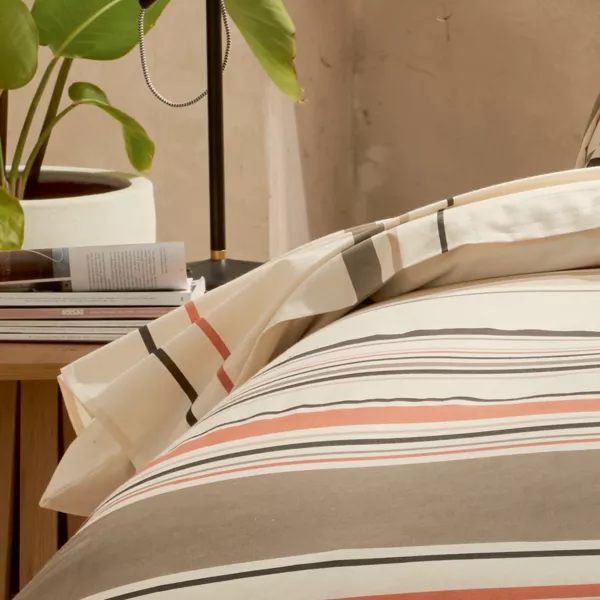 Drap plat coton lavé (280 x 310 cm) Hugo Corail